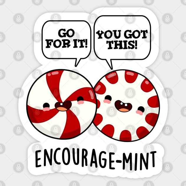 Encourage-mint Funny Candy Pun Sticker by punnybone